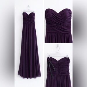 Dessy Collection Elegant Purple Strapless Maxi Dress